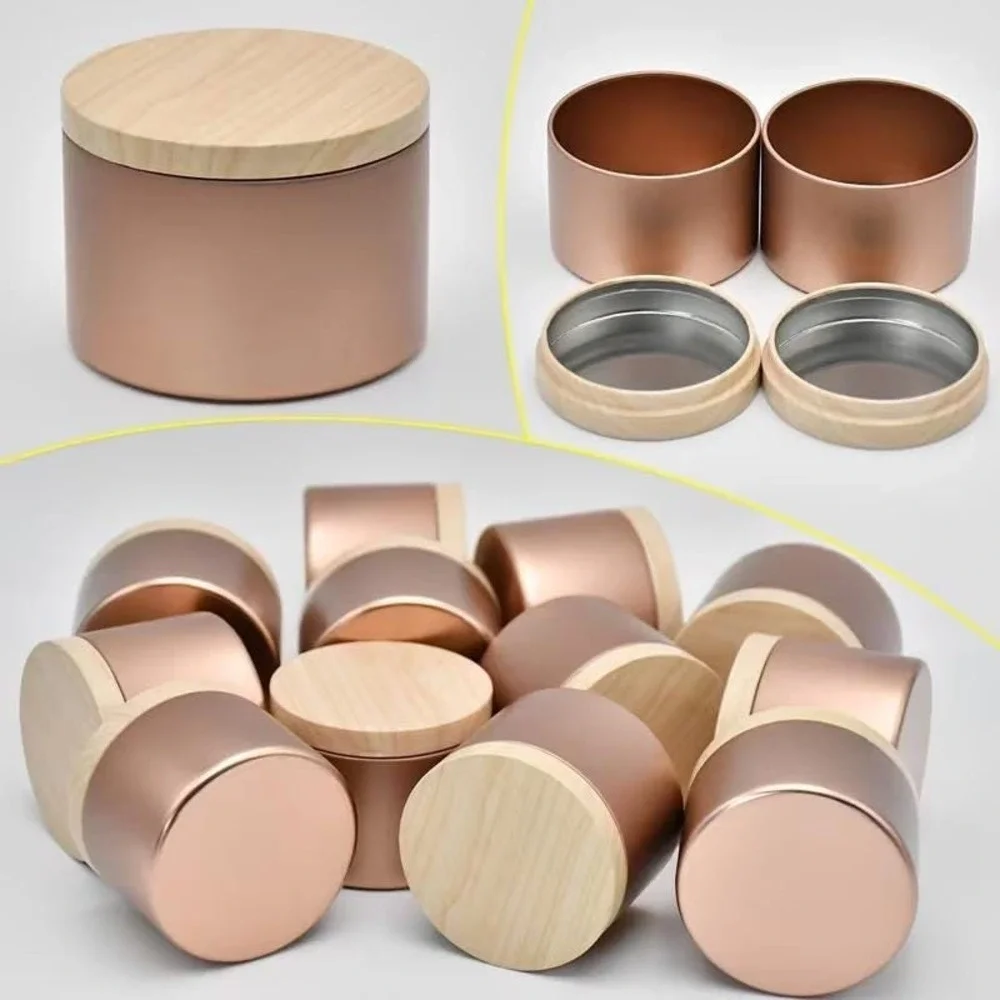 NEW Rose Gold Candle Jars 12 Pack 8oz Metal Containers‎ Lid DIY Candle Making
